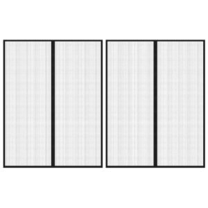 Insect Door Curtains 2 pcs with Magnet Blocks Black 230x160 cm