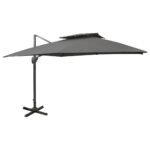 Cantilever Garden Parasol with Double Top 300x300 cm Anthracite