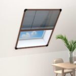 Plisse Insect Screen for Windows Aluminium Brown 80x120 cm