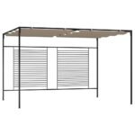 Gazebo with Retractable Roof 3x4x2.3 m Taupe 180 g/m²