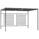 Gazebo with Retractable Roof 4x3x2.3 m Anthracite 180 g/m²