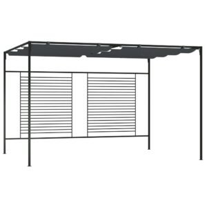 Gazebo with Retractable Roof 4x3x2.3 m Anthracite 180 g/m²