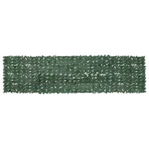 Balcony Screen with Dark Green Leaves 400x100 cm