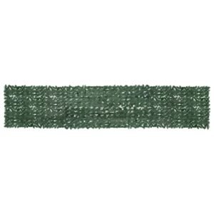 Balcony Screen with Dark Green Leaves 500x100 cm