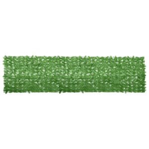 Balcony Screen with Green Leaves 400x100 cm
