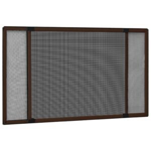 Extendable Insect Screen for Windows Brown (75-143)x50 cm
