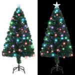 Pre-lit Christmas Tree with Stand 120 cm Fibre Optic