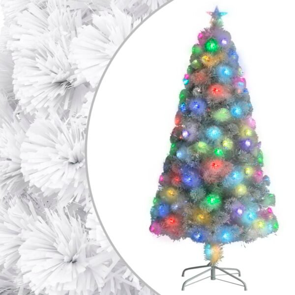 Artificial Pre-lit Christmas Tree White 120 cm Fibre Optic