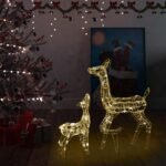 Acrylic Reindeer Family Christmas Decoration 160 LED Warm White