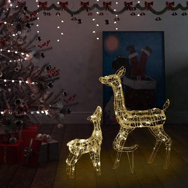 Acrylic Reindeer Family Christmas Decoration 160 LED Warm White