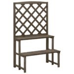 Plant Stand with Trellis Grey 70x42x115 cm Solid Fir Wood
