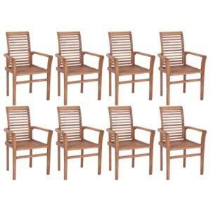 Stacking Dining Chairs 8 pcs Solid Teak Wood