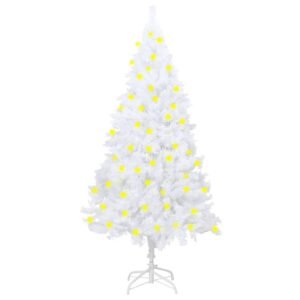 Artificial Pre-lit Christmas Tree with Thick Branches White 150 cm