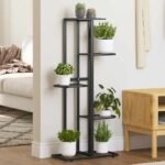 5-Floor Flower Stand 43x22x98 cm Black Metal