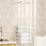 Towel Rack White 25x20x95 cm Steel