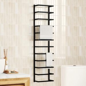Towel Rack Black 24x12x96 cm Steel