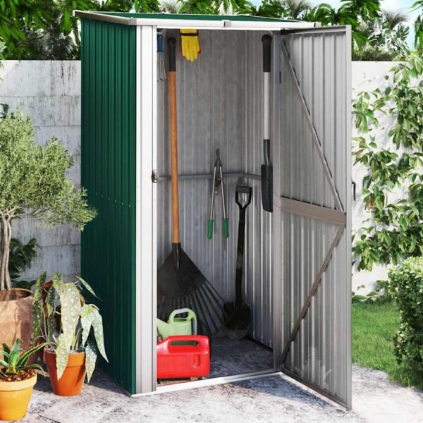 Garden Shed Green 118.5x97x209.5 cm Galvanised Steel