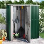 Garden Shed Green 180.5x97x209.5 cm Galvanised Steel