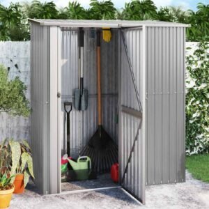Garden Shed Grey 180.5x97x209.5 cm Galvanised Steel