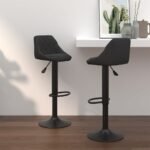 Bar Stools 2 pcs Black Velvet