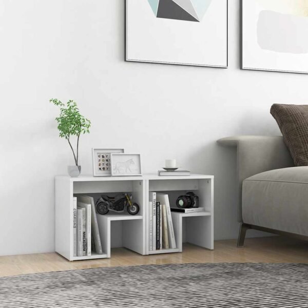 Bed Cabinets 2 pcs White 40x30x40 cm Engineered Wood