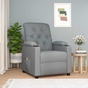 Massage Chair Light Grey Fabric