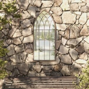 Garden Mirror Sand 100x45 cm Iron for Outdoor Use