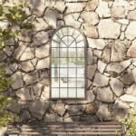 Garden Mirror Sand 90x45 cm Iron for Outdoor Use