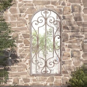 Garden Mirror Sand 100x45 cm Iron for Outdoor Use
