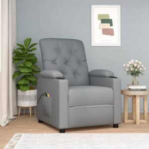 Stand up Massage Chair Light Grey Fabric