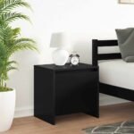 Bedside Cabinet Black 45x34x44.5 cm Engineered Wood