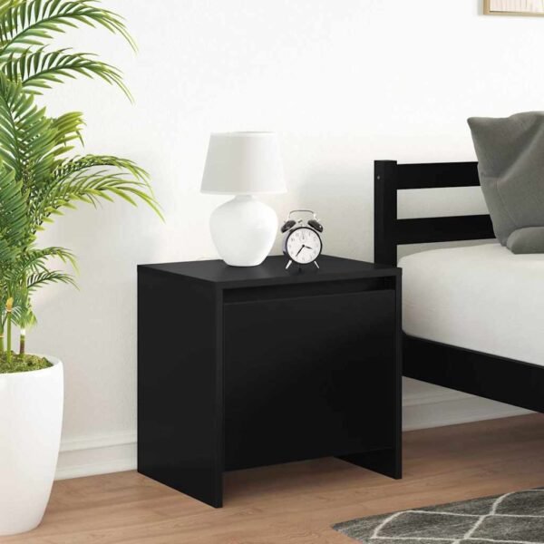 Bedside Cabinet Black 45x34x44.5 cm Engineered Wood