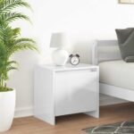 Bedside Cabinets 2 pcs High Gloss White 45x34x44.5 cm Engineered Wood