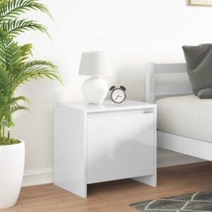 Bedside Cabinets 2 pcs High Gloss White 45x34x44.5 cm Engineered Wood