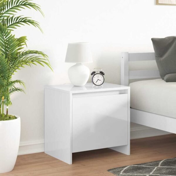 Bedside Cabinets 2 pcs High Gloss White 45x34x44.5 cm Engineered Wood