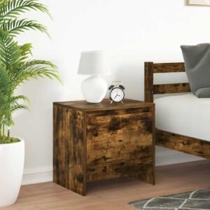 Bedside Cabinet Smoked Oak 45x34x44.5 cm Engineered Wood