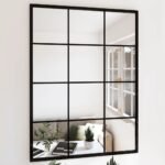 Wall Mirror Black 80x60 cm Metal