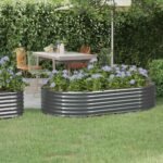 Garden Raised Bed Galvanised Steel 175x100x36 cm Anthracite