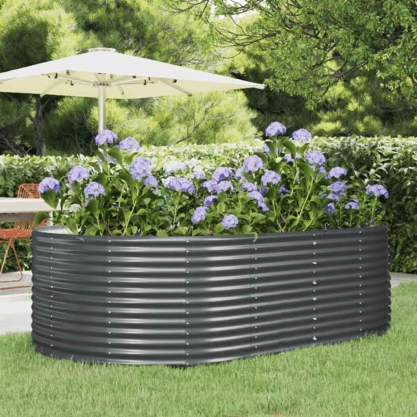 Garden Raised Bed Anthracite 212x140x68 cm Galvanised Steel