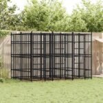 Outdoor Dog Kennel Steel 5.53 m²