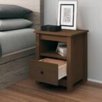 Bedside Cabinet Honey Brown 40x35x49 cm Solid Wood Pine