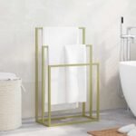 Freestanding Towel Rack Gold 48x24x79 cm Iron
