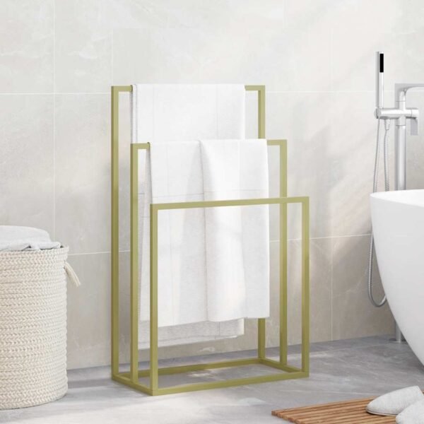 Freestanding Towel Rack Gold 48x24x79 cm Iron