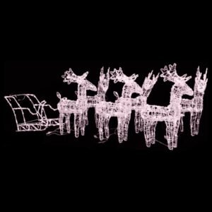 Reindeers & Sleigh Christmas Decoration 320 LEDs Acrylic