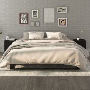 Bedside Cabinets 2 pcs Black Engineered Wood