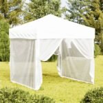 Folding Party Tent with Sidewalls White 2x2 m