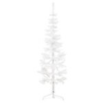 Slim Artificial Half Christmas Tree with Stand White 180 cm