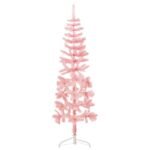 Slim Artificial Half Christmas Tree with Stand Pink 180 cm
