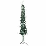 Slim Artificial Half Christmas Tree with Stand Green 150 cm