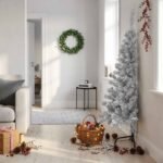 Artificial Half Christmas Tree with Stand Silver 150 cm PET